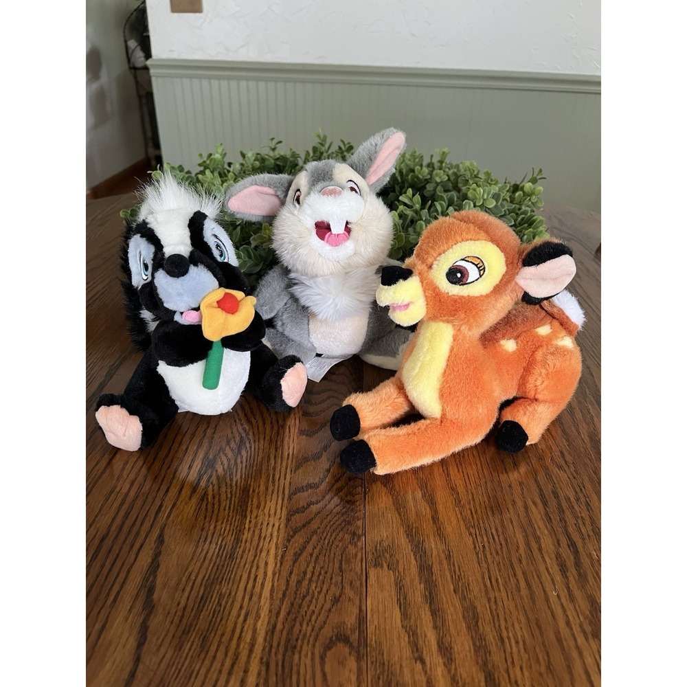 Disney Bambi Plush Set - Bambi Flower Thumper Applause Tags Lot of 3